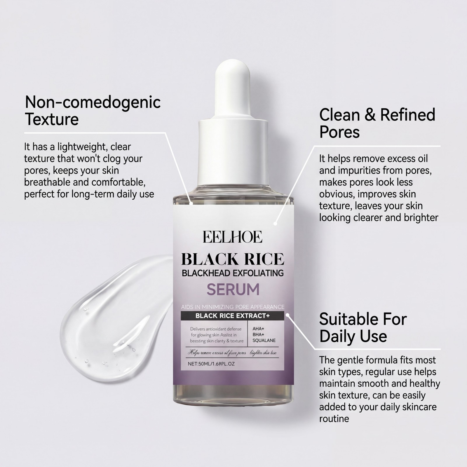 Siero Esfoliante al Riso Nero, - Skincare Non Comedogenic recensione e prezzo